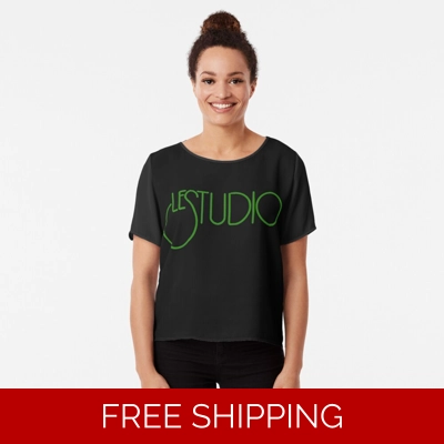 Le Studio Chiffon Top Green Logo Le Studio Chiffon Top Green Logo